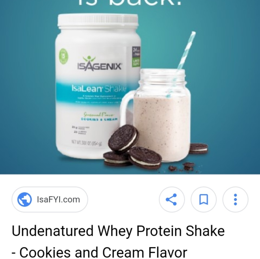 Isagenix  cookies and cream shake( IN SEARCH OF)